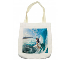 Coastal Surfing on Waves Tote Bag