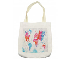 Watercolored World Map Tote Bag