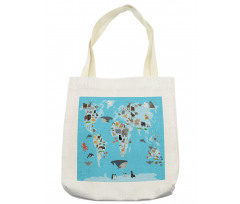 Guide Animals World Map Tote Bag