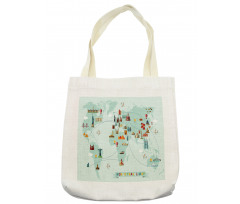 Famous World Travel Map Tote Bag