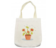 Plant and Fly Silhouettes Tote Bag