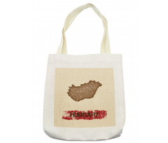 Distress Style Country Map Tote Bag