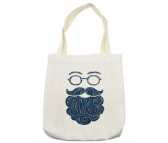 Hipster Fashion Beard Glasses Tote Bag