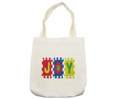 Joy Lettering Pieces Tote Bag