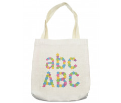 Colorful Jigsaw Letters Tote Bag