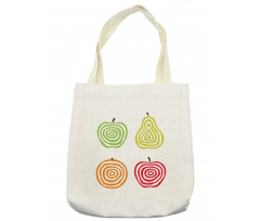 Apples Pear and Orange Line Tote Bag