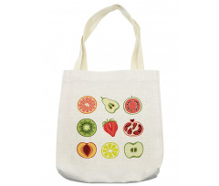 Kiwi Strawberry Apple Peach Tote Bag