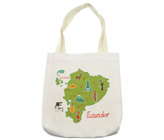 Infographic Map Landmarks Tote Bag