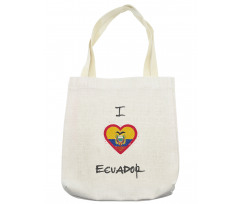 I Love Ecuador Heart Flag Tote Bag