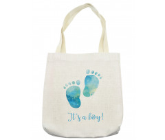 Baby Boy Footprints Tote Bag