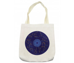 Round Shape Astrology Map Tote Bag