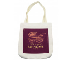 Retro Stroller Girl Tote Bag