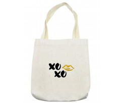 Simple Lettering with Lip Kiss Tote Bag