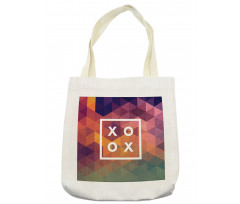 Colorful Geometric Kiss Square Tote Bag