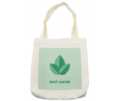 Fresh Mint Leaves Calligraphy Tote Bag