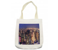 New York Panoramic Aerial Night Tote Bag