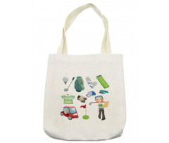 Ball Sports Equipment Cartoon Tote Bag