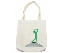 Woman Golf Player Taking Shot Tote Bag