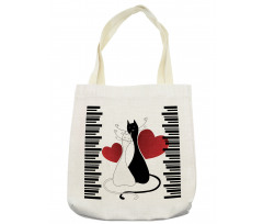 Romantic Couple Pet Kitten Tote Bag