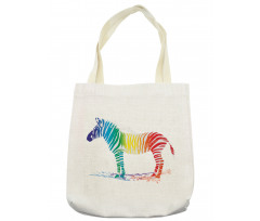 Zebra Rainbow Colors Tote Bag
