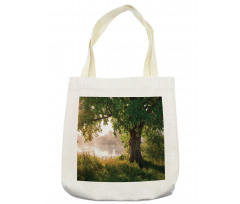 Stream Mystic Foggy Scene Tote Bag