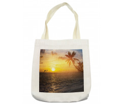 Palm Tree Island Sunset Tote Bag