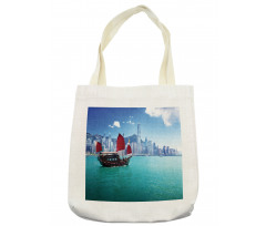 Hong Kong Harbour Boat Tote Bag