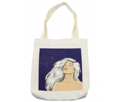 Comic Drawing Woman at Night Tote Bag