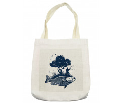 Man on Fish Island Tote Bag