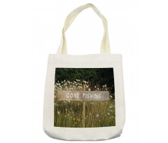 Sign Pole Among Field Tote Bag