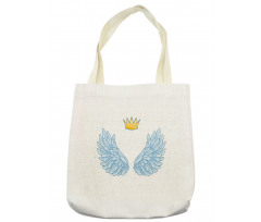 Angel Wings and Crown Above Tote Bag