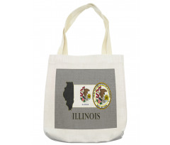 State Map and Flag Eagle Tote Bag