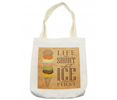 Eat Ice Cream First Scoops Tote Bag