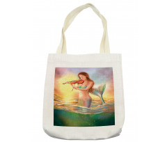 Mermaid Playing Violin Tote Bag