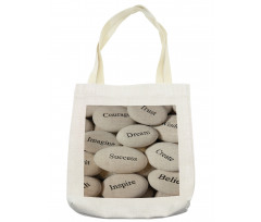 Motivational Words on Rocks Tote Bag