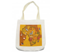 Map of Africa with Animals Tote Bag