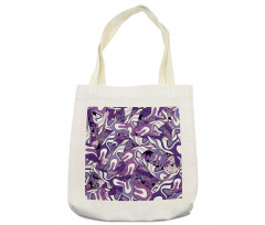 Lilac Strokes Motifs Tote Bag