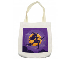 Witch Broom Silhouette Tote Bag