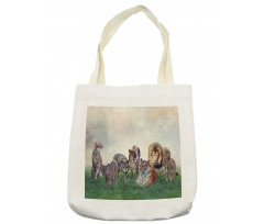 Digital Animals on Grass Tote Bag