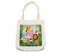 Nursery Happy Animal Doodle Tote Bag