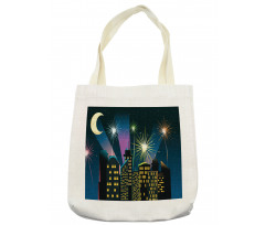 Fireworks Illustration in City Tote Bag