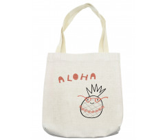 Striped Aloha Nerdy Pineapple Tote Bag