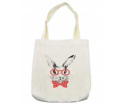 Nerdy Rabbit with Eyeglasses Tote Bag