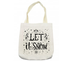 Monochrome Let it Snow Art Tote Bag