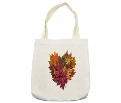 Mix Leaves Heart Shaped Tote Bag