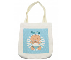 Happy Boy on Stripes Tote Bag