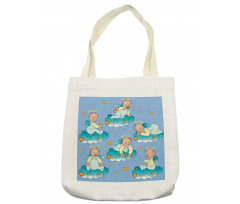 Babies on Clouds in Cartoon Tote Bag