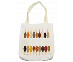 Group of Spices in Spoons Tote Bag