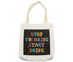 Colorful Typography on Dark Tote Bag