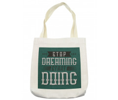 Lettering Art on Green Tone Tote Bag